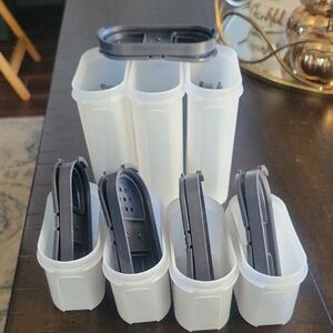 Tupperware White and Black Modular Spice Storage Set